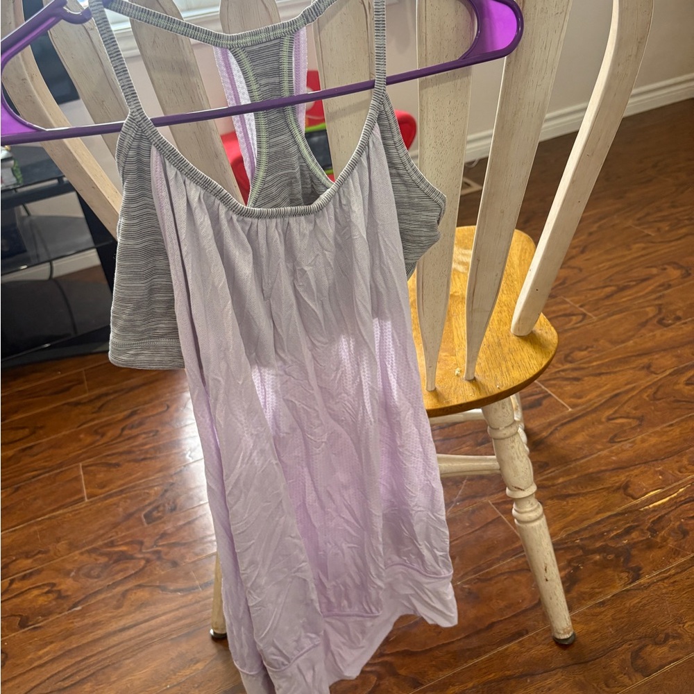 Gray and Lavender women’s Lululemon Tank top